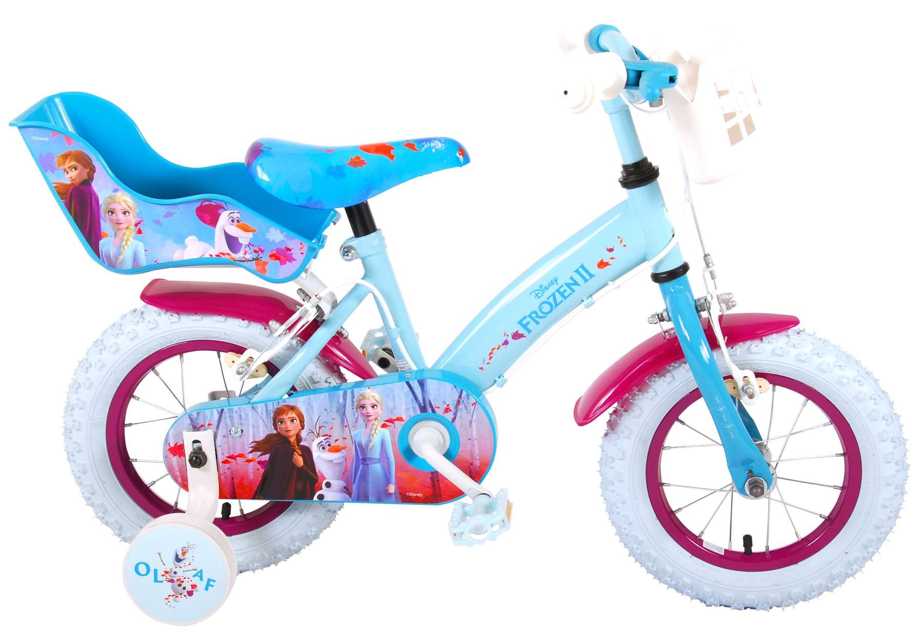 Unravel Bonus Korea Disney Frozen 2 Børnecykel - Piger - 12 tommer - Blå / lilla - 2 håndbremser