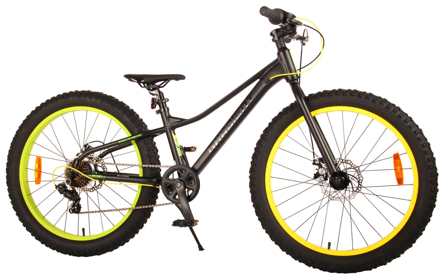 Accord privat lunken Volare Gradient Børnecykel - Drenge - 24 tommer - Sort grøn gul - 7 gear -  Prime Collection