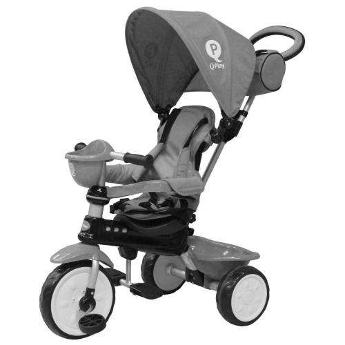 QPlay Tricycle Comfort 4 in 1 - Drenge og piger - Grå