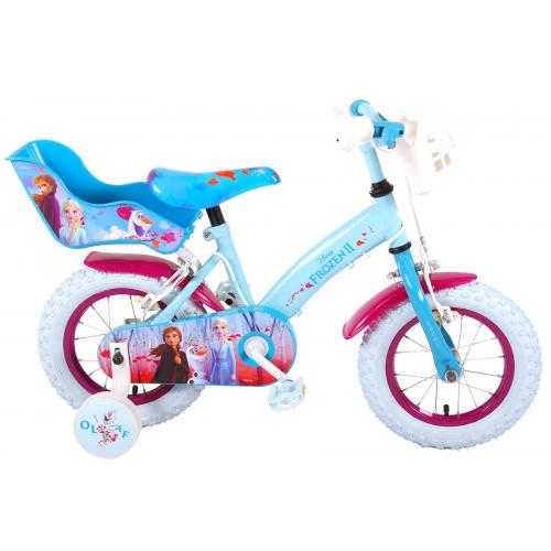 Disney Frozen 2 Børnecykel - Piger - 12 tommer - Blå / lilla - 2 håndbremser