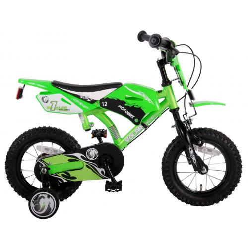 Volare Motorcykel Børnecykel - Drenge - 12 tommer - Grøn - to håndbremser
