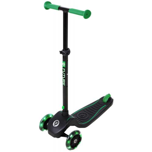 QPlay Future Scooter - Drenge og piger - Sort med grøn - LED-belysning