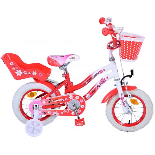 Volare Lovely børnecykel - piger - 12 tommer - rød - 95% samlet