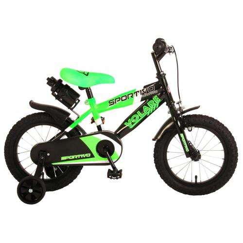 Volare Sportivo Børnecykel - Drenge - 14 tommer - Neon Grøn Sort - 95% samlet
