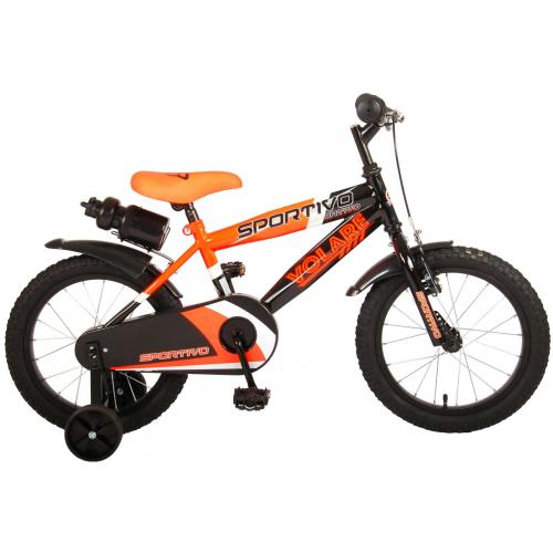 Volare Sportivo Børnecykel - Drenge - 16 tommer - Neon Orange Sort - 95% samlet