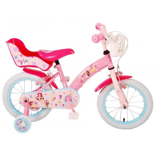 Disney Princess børnecykel - Piger - 14 tommer - Lyserød - To håndbremser