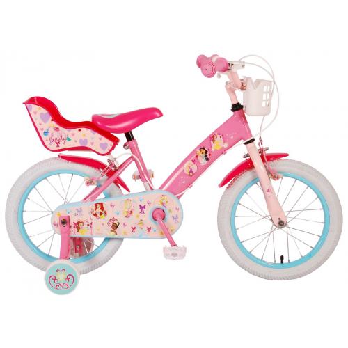 Disney Princess Børnecykel - Piger - 16 tommer - Pink blå - To håndbremser