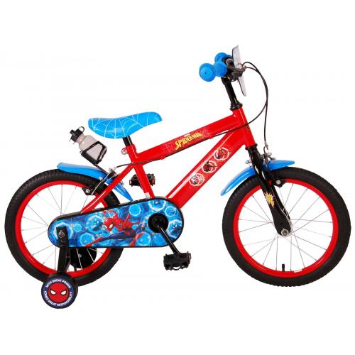 Ultimate Spider-Man børnecykel - Drenge - 16 tommer - Blå Rød - To håndbremser