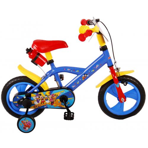 Disney Mickey børnecykel - Drenge og piger - 12 tommer - Rød Blå - Tværgående system