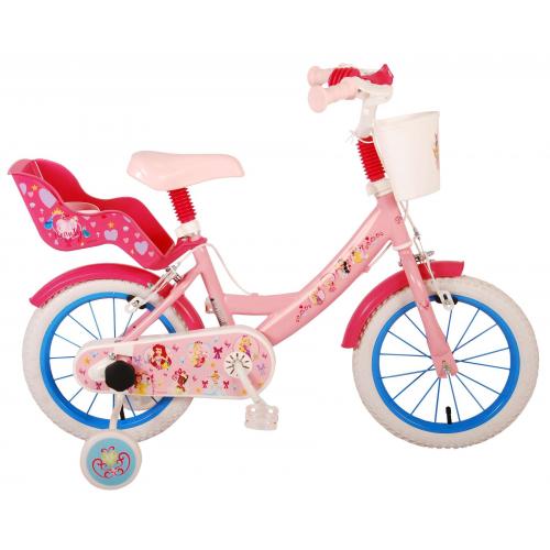 Disney Princess børnecykel - Piger - 14 tommer - Lyserød - To håndbremser