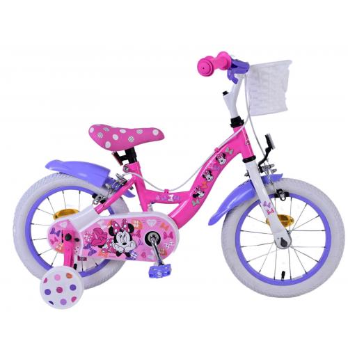 Disney Minnie Børnecykel - Piger - 14 tommer - Lyserød - To håndbremser