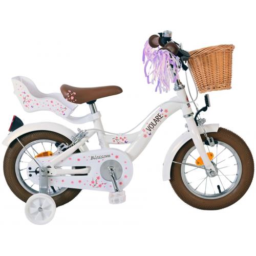 Volare Blossom børnecykel - Piger - 12 tommer - Hvid - To håndbremser