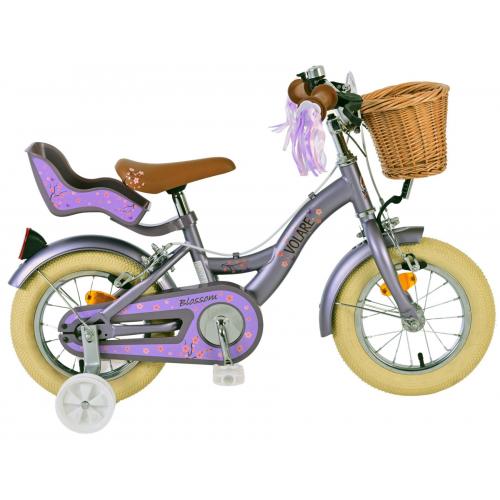 Volare Blossom børnecykel - Piger - 12 tommer - Lilla - To håndbremser
