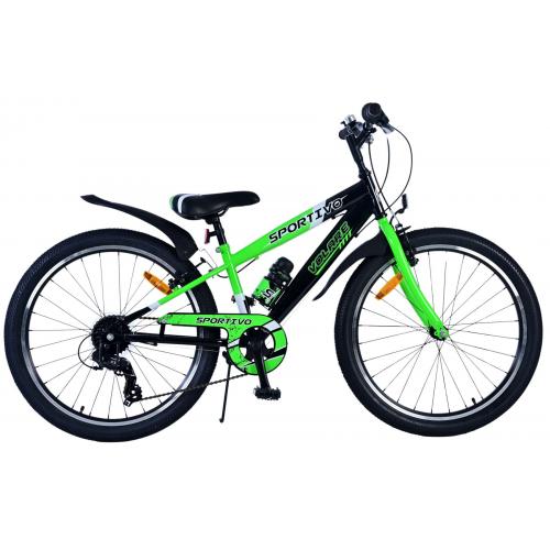 Volare Sportivo Børnecykel - Drenge - 24 tommer - 7 gear - Sort Grøn
