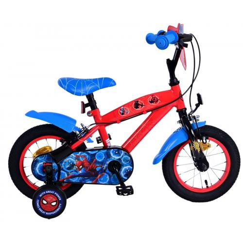 Ultimate Spider-Man børnecykel - Drenge - 12 tommer - Blå/Rød - To håndbremser