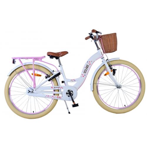 Volare Blossom Børnecykel - Piger - 24 tommer - Hvid - To håndbremser