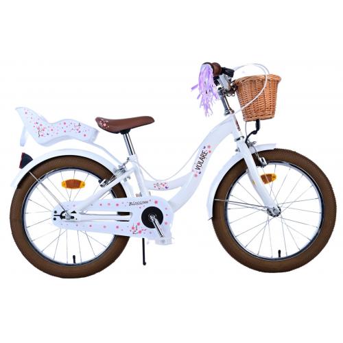 Volare Blossom Børnecykel - Piger - 18 tommer - Hvid - To håndbremser