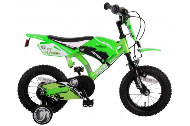 Volare Motorcykel Børnecykel - Drenge - 12 tommer - Grøn - to håndbremser