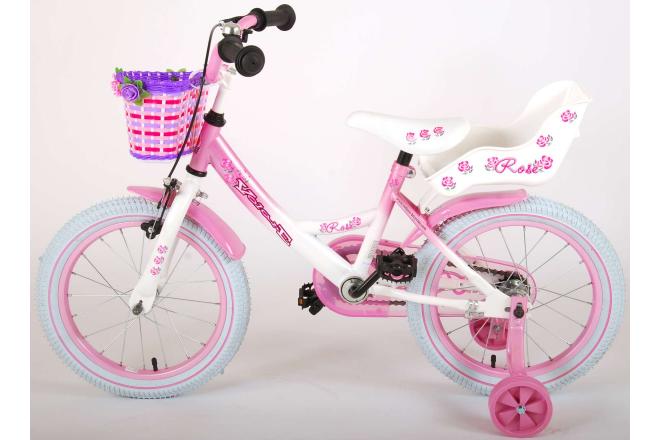 Volare Rose børns cykel - piger - 16 tommer - lyserød hvid - 95% samlet