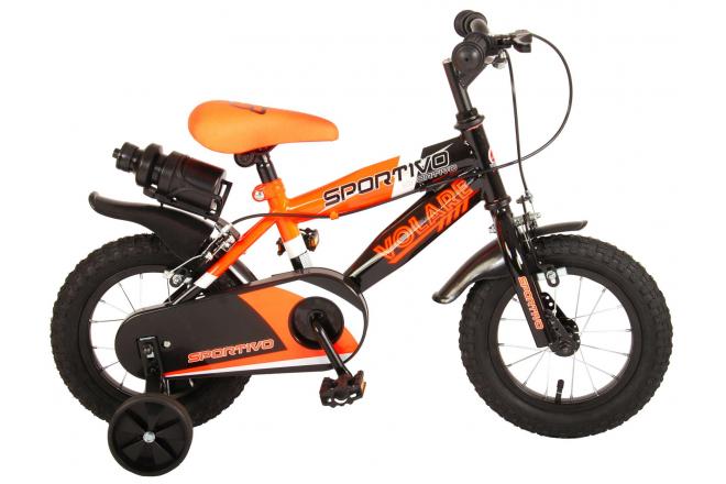 Volare Sportivo Børnecykel - Drenge - 12 tommer - Neon Orange Sort - To håndbremser - 95% samlet