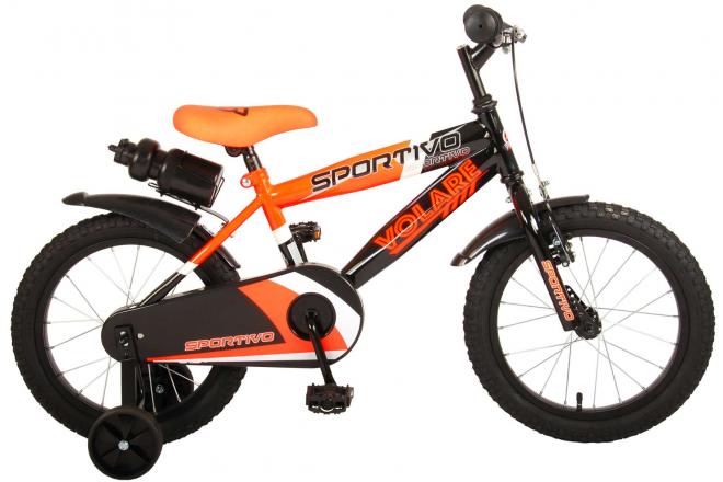 Volare Sportivo Børnecykel - Drenge - 16 tommer - Neon Orange Sort - 95% samlet