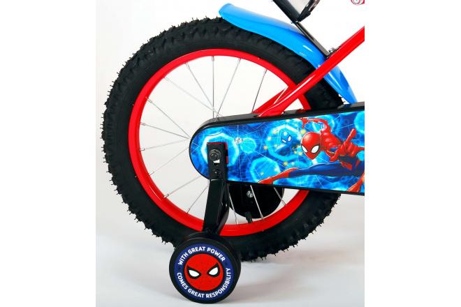 Spider-Man børnecykel - Drenge - 16 tommer - Blå Rød