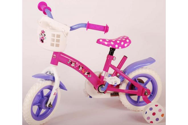 Disney Minnie Cutest Ever! Børnecykel - Piger - 10 tommer - Pink / hvid / lilla