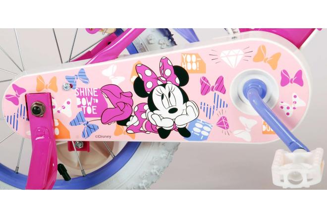 Disney Minnie er den sødeste nogensinde! - Børnecykel - Piger - 14 tommer - Lyserød - To håndbremser