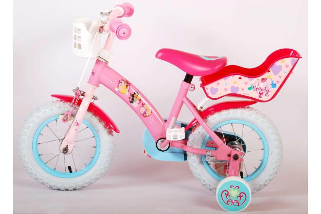 Disney Prinsesse Børnecykel - Piger - 12 tommer - Lyserød - Dukkesæde