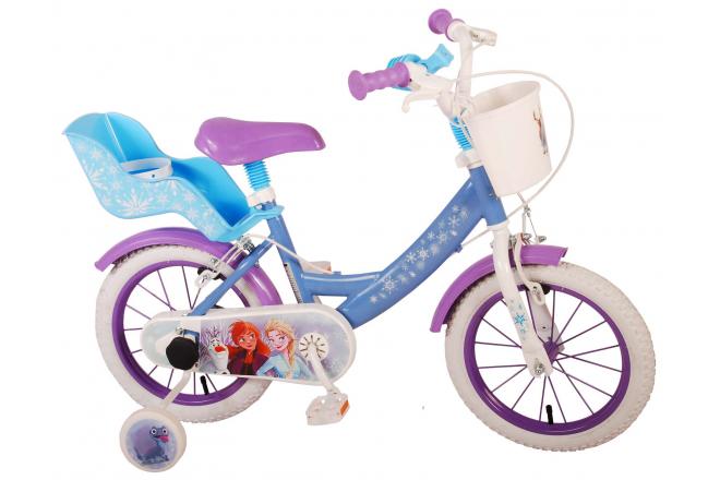 Disney Frozen 2 Børnecykel - Piger - 14 tommer - Blå / lilla - 2 håndbremser
