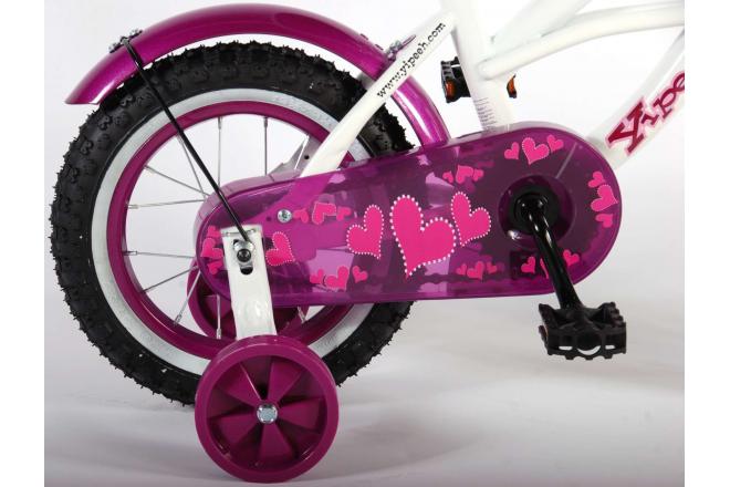 Volare Heart Cruiser Børnecykel - Piger - 12 tommer - Hvid lilla