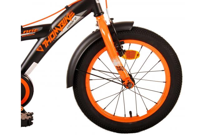 Volare Thombike Børnecykel - Drenge - 16 tommer - Sort Orange - To håndbremser