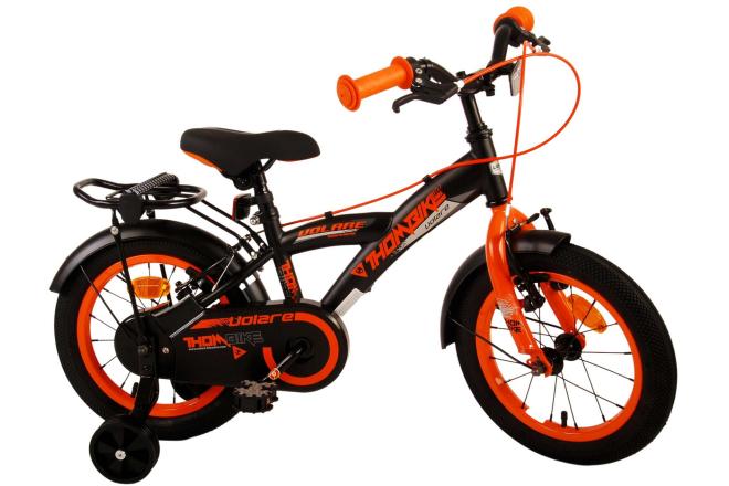 Volare Thombike Børnecykel - Drenge - 14 tommer - Sort Orange - To håndbremser