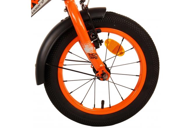 Volare Thombike Børnecykel - Drenge - 14 tommer - Sort Orange - To håndbremser