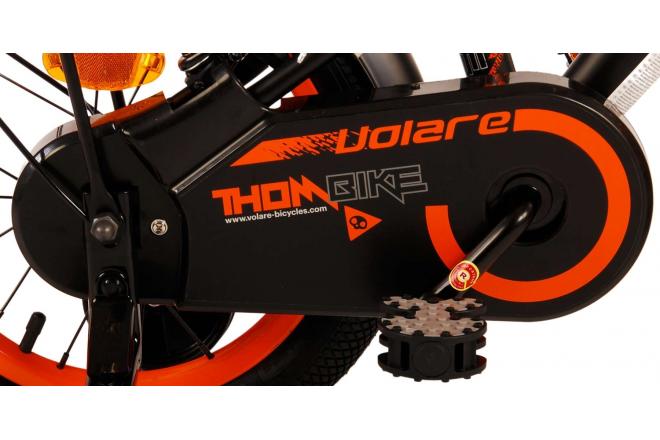 Volare Thombike Børnecykel - Drenge - 14 tommer - Sort Orange - To håndbremser