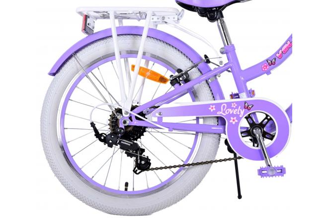 Volare Lovely børnecykel - Piger - 20 tommer - Lilla - 6 gear