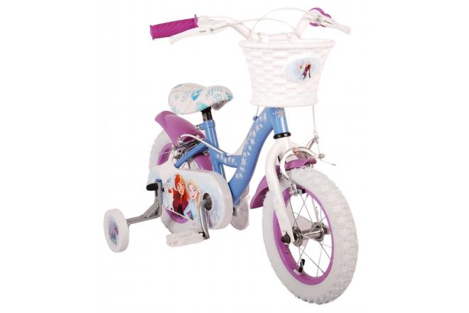 Disney Frozen 2 Børnecykel - Piger - 12 tommer - Blå/lilla - To håndbremser