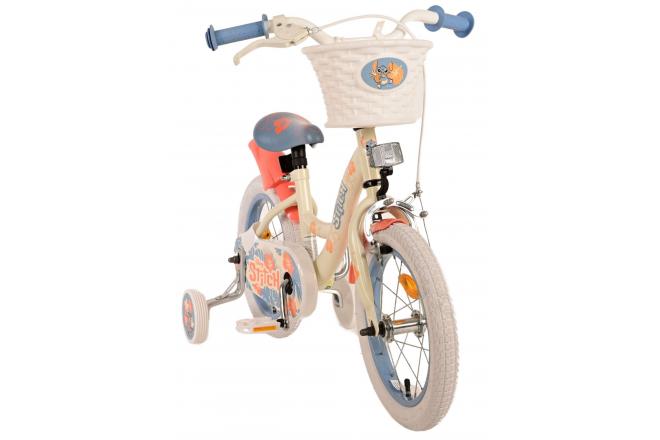 Disney Stitch børnecykel - piger - 14 tommer - creme koralblå