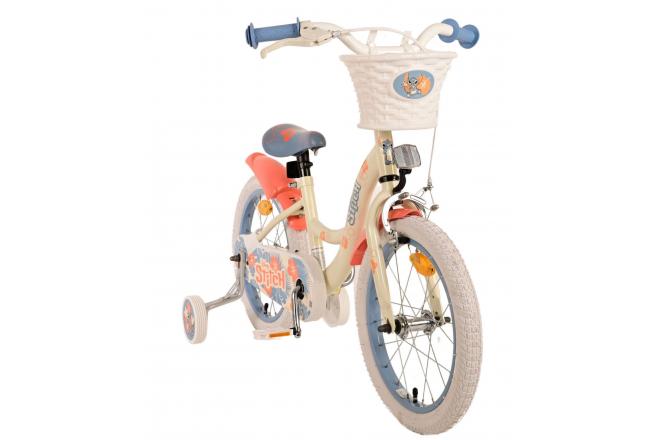 Disney Stitch børnecykel - piger - 16 tommer - creme koralblå