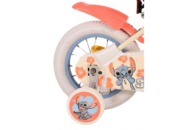 Disney Stitch Børnecykel - Piger - 12 tommer - Creme Koral Blå