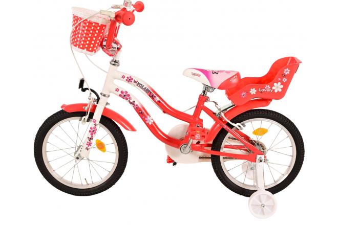 Volare Lovely børnecykel - piger - 16 tommer - rød - to håndbremser
