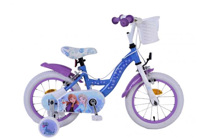 Disney Frozen 2 Børnecykel - Piger - 14 tommer - Blå/lilla - To håndbremser