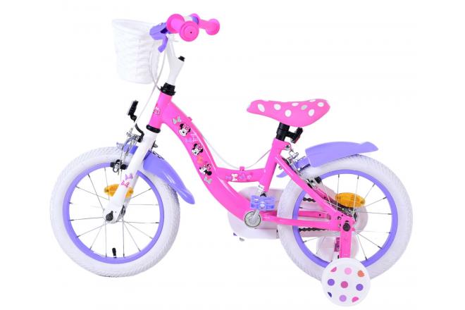 Disney Minnie Børnecykel - Piger - 14 tommer - Lyserød - To håndbremser