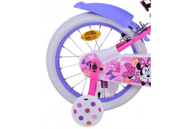 Disney Minnie Børnecykel - Piger - 16 tommer - Lyserød - To håndbremser