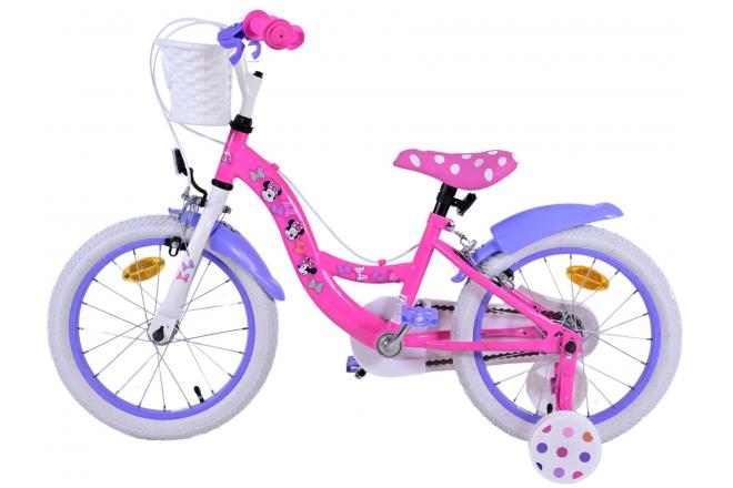 Disney Minnie Børnecykel - Piger - 16 tommer - Lyserød - To håndbremser