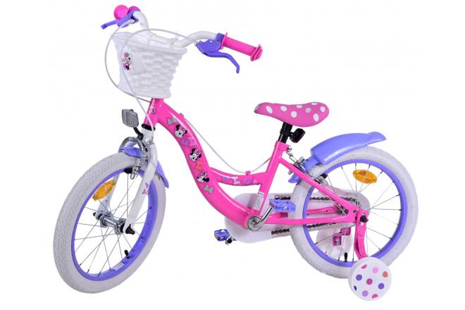 Disney Minnie Børnecykel - Piger - 16 tommer - Lyserød - To håndbremser