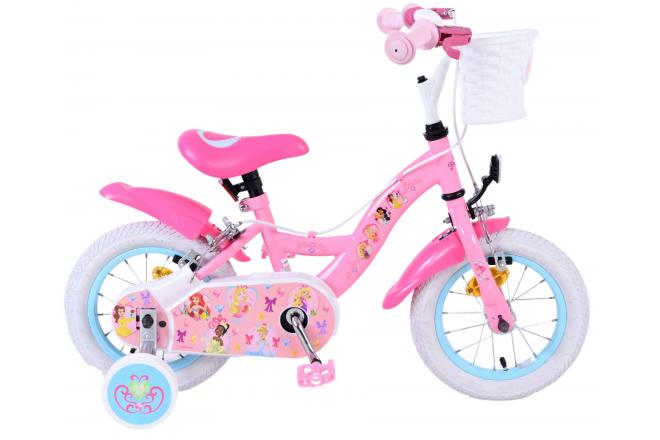 Disney Princess børnecykel - Piger - 12 tommer - Lyserød - To håndbremser