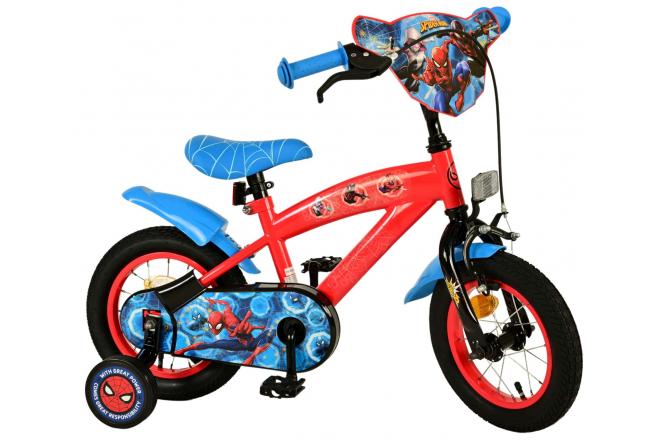Spider-Man børnecykel - Drenge - 12 tommer - Blå/Rød