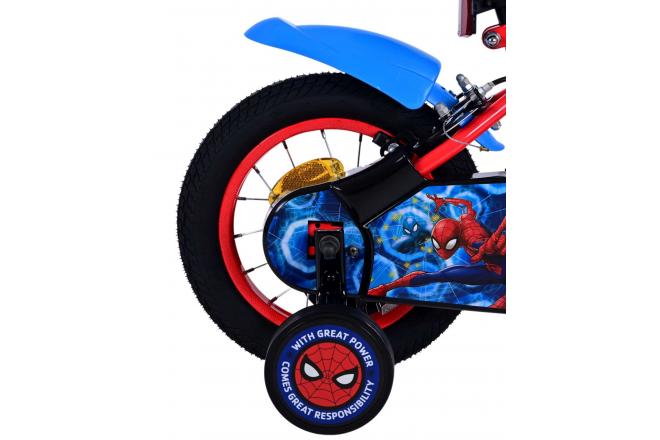 Ultimate Spider-Man børnecykel - Drenge - 12 tommer - Blå/Rød - To håndbremser
