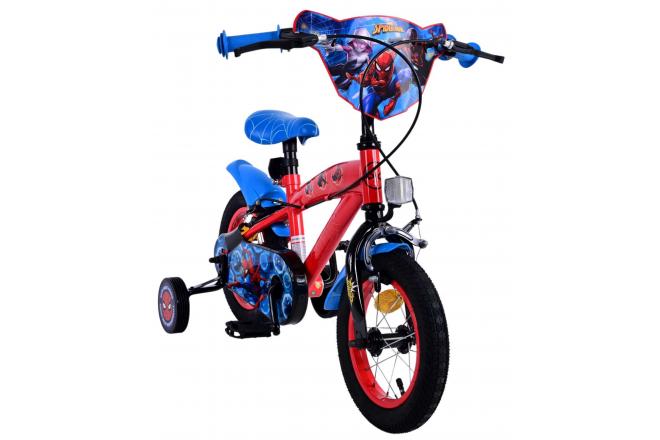 Ultimate Spider-Man børnecykel - Drenge - 12 tommer - Blå/Rød - To håndbremser
